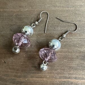 Delicate Pink Crystal Drop Earrings - Women Jewelry